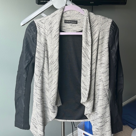 Cardigan/jacket faux leather. Worn a few times. - Picture 1 of 4